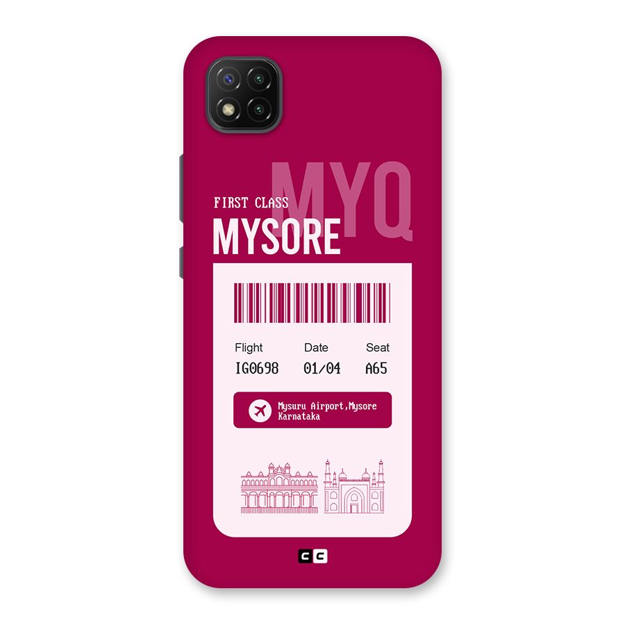 Mysore Boarding Pass Back Case for Poco C3
