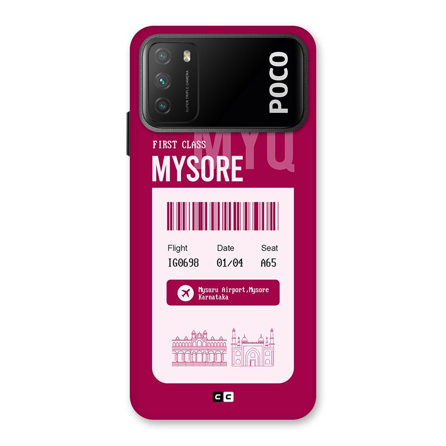 Mysore Boarding Pass Back Case for Poco M3
