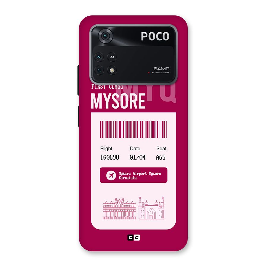 Mysore Boarding Pass Back Case for Poco M4 Pro 4G