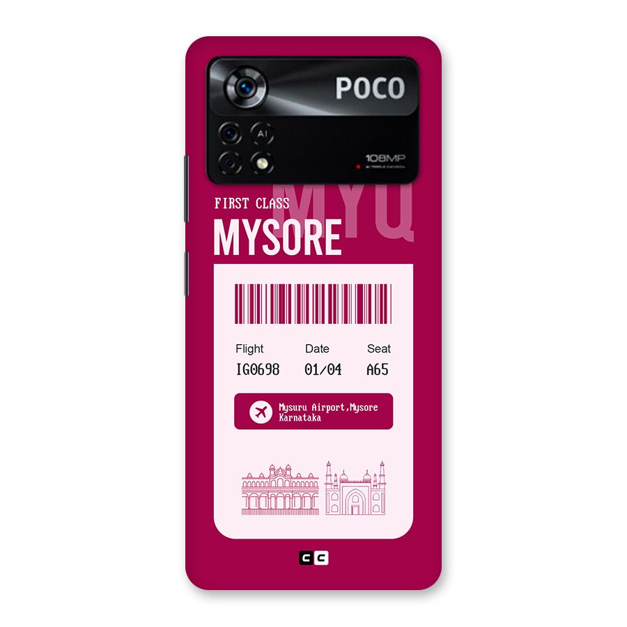Mysore Boarding Pass Back Case for Poco X4 Pro 5G