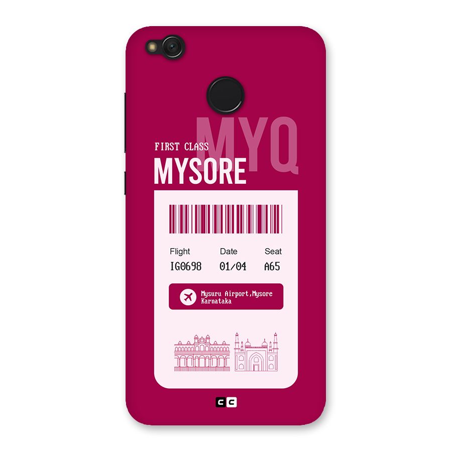 Mysore Boarding Pass Back Case for Redmi 4