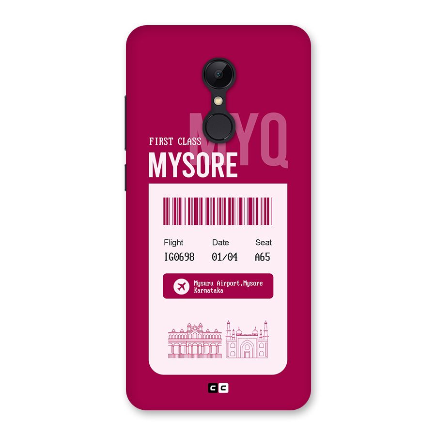 Mysore Boarding Pass Back Case for Redmi 5