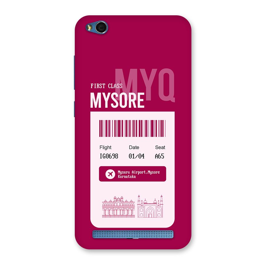 Mysore Boarding Pass Back Case for Redmi 5A