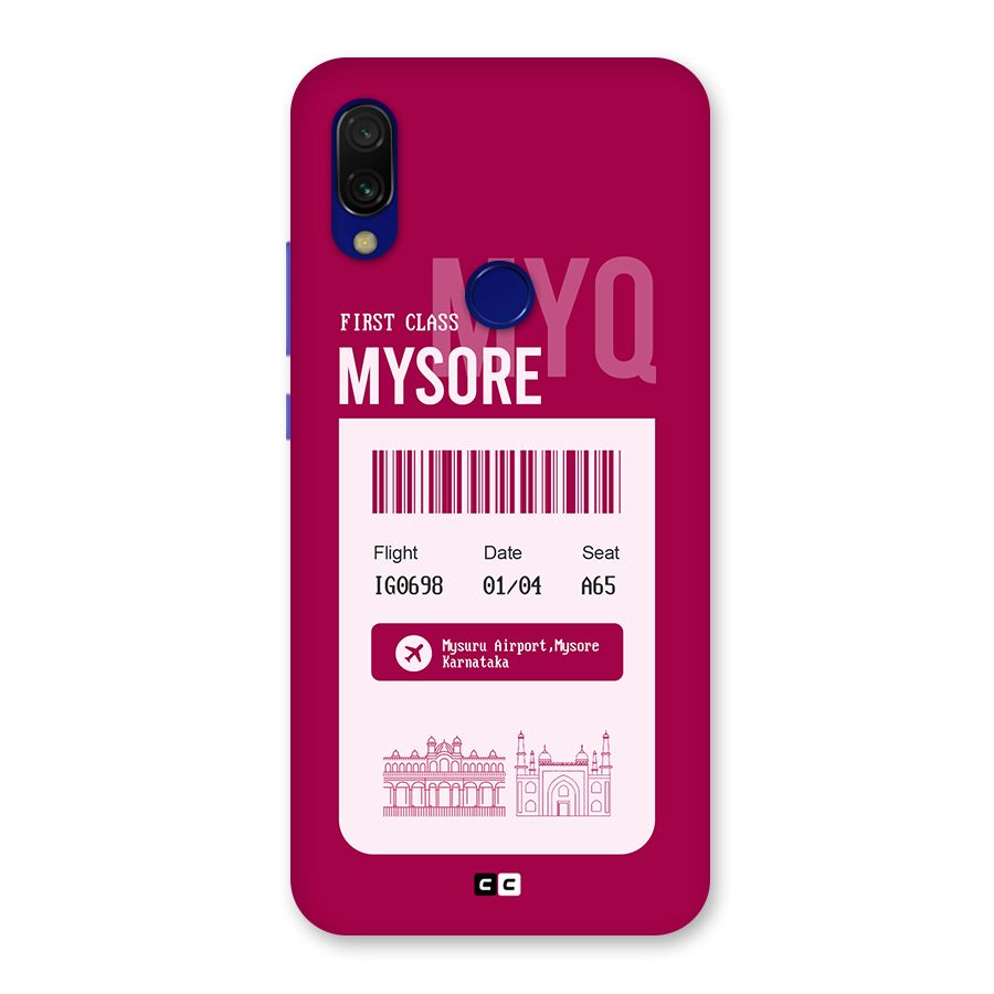 Mysore Boarding Pass Back Case for Redmi 7