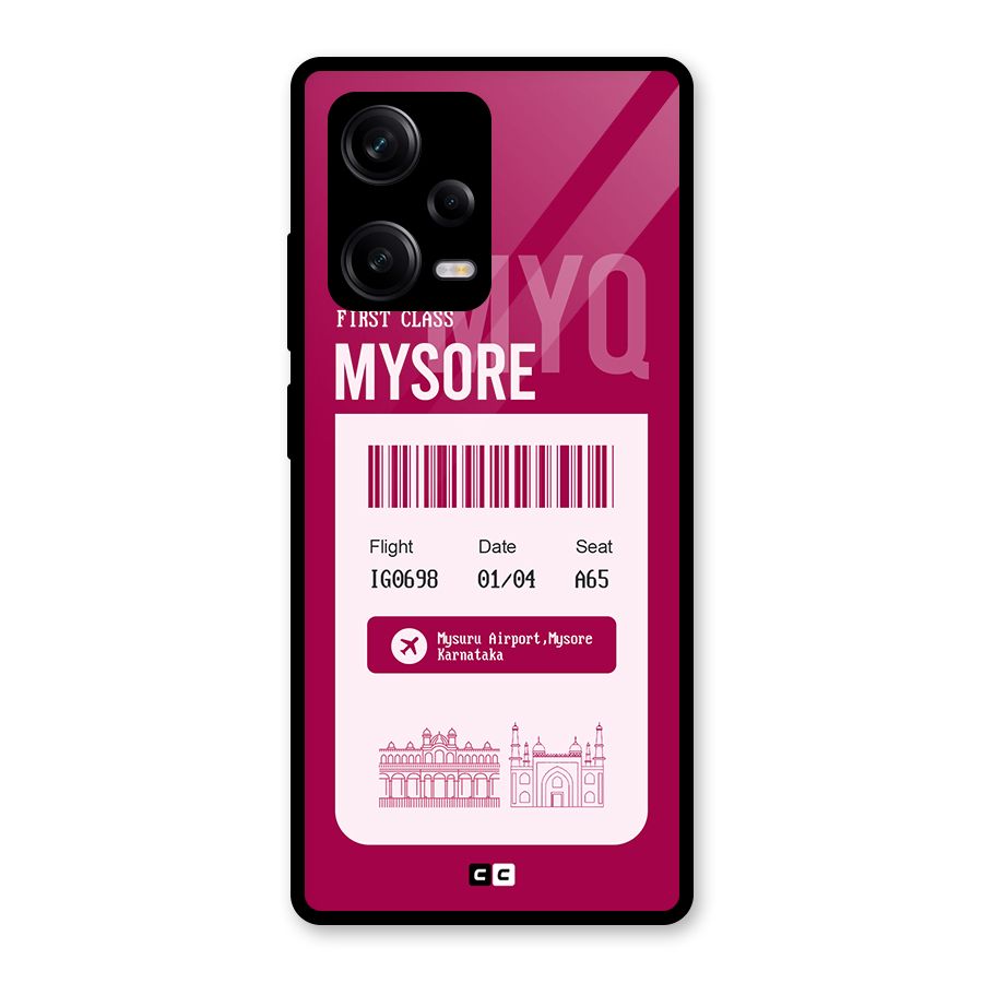 Mysore Boarding Pass Glass Back Case for Redmi Note 12 Pro