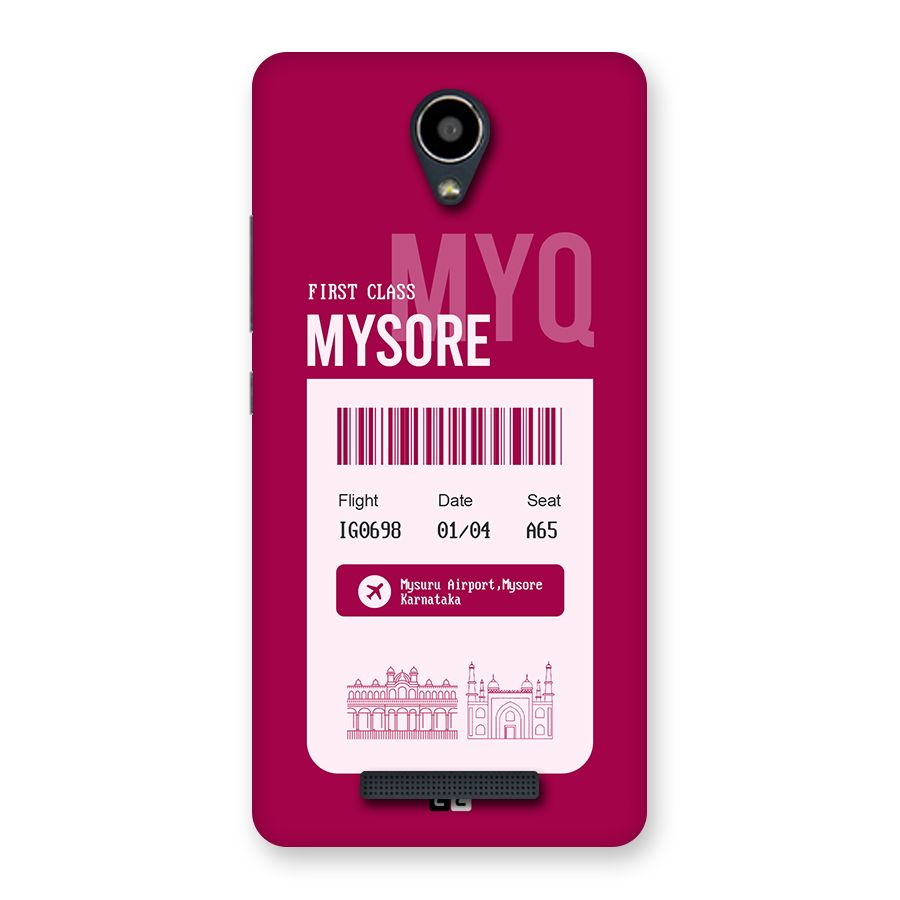 Mysore Boarding Pass Back Case for Redmi Note 2