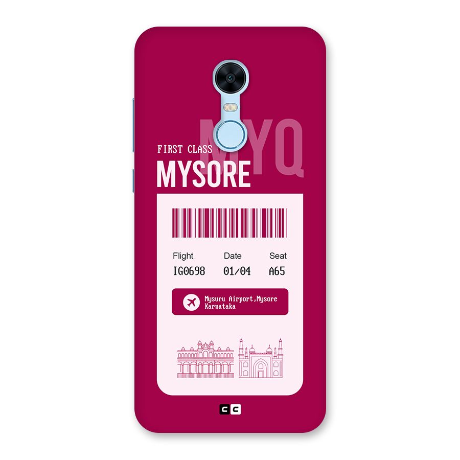 Mysore Boarding Pass Back Case for Redmi Note 5