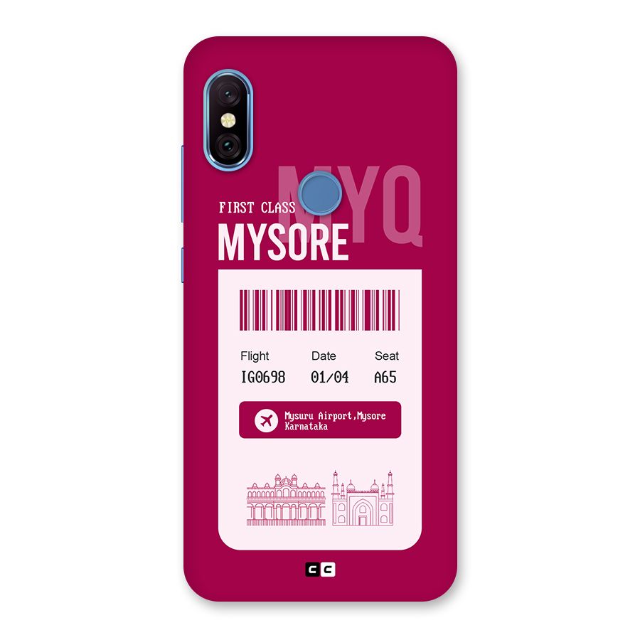 Mysore Boarding Pass Back Case for Redmi Note 6 Pro
