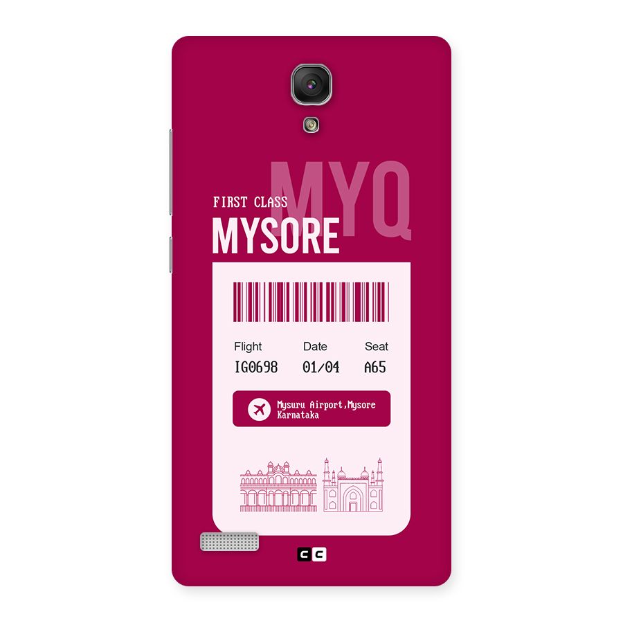 Mysore Boarding Pass Back Case for Redmi Note Prime