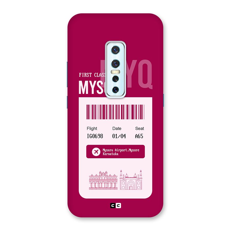 Mysore Boarding Pass Back Case for Vivo V17 Pro