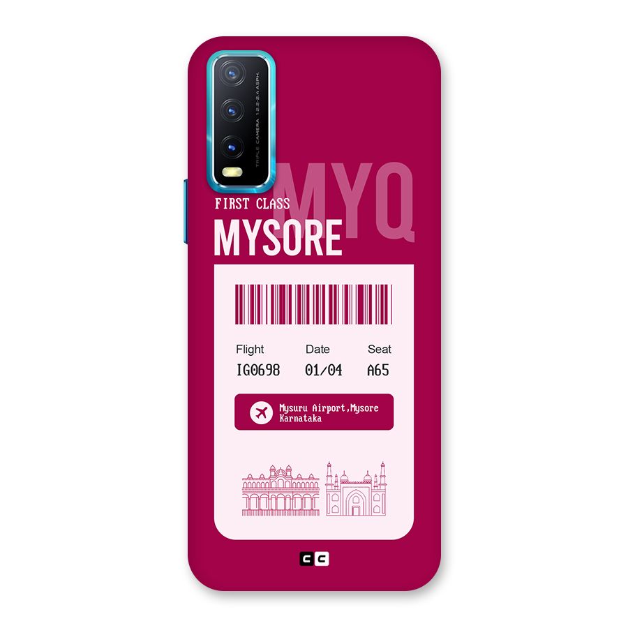 Mysore Boarding Pass Back Case for Vivo Y20A