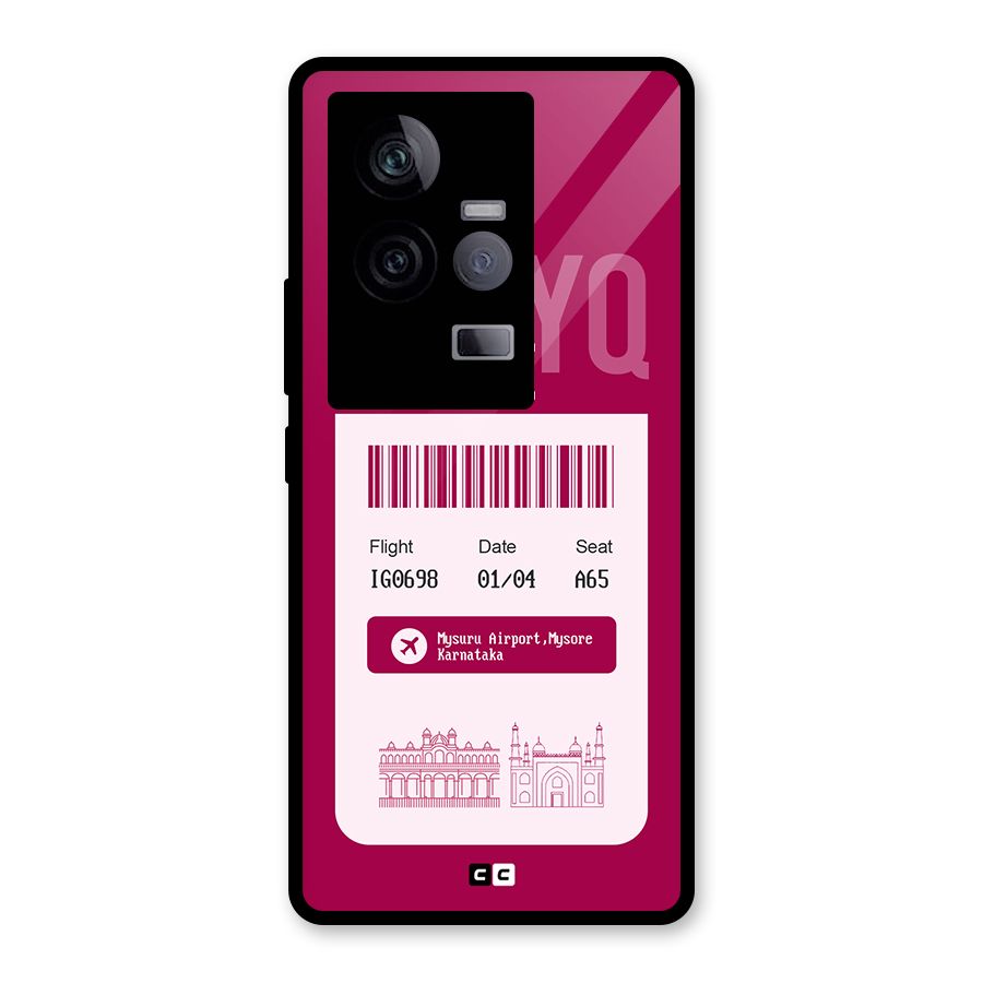 Mysore Boarding Pass Glass Back Case for Vivo iQOO 11 5G