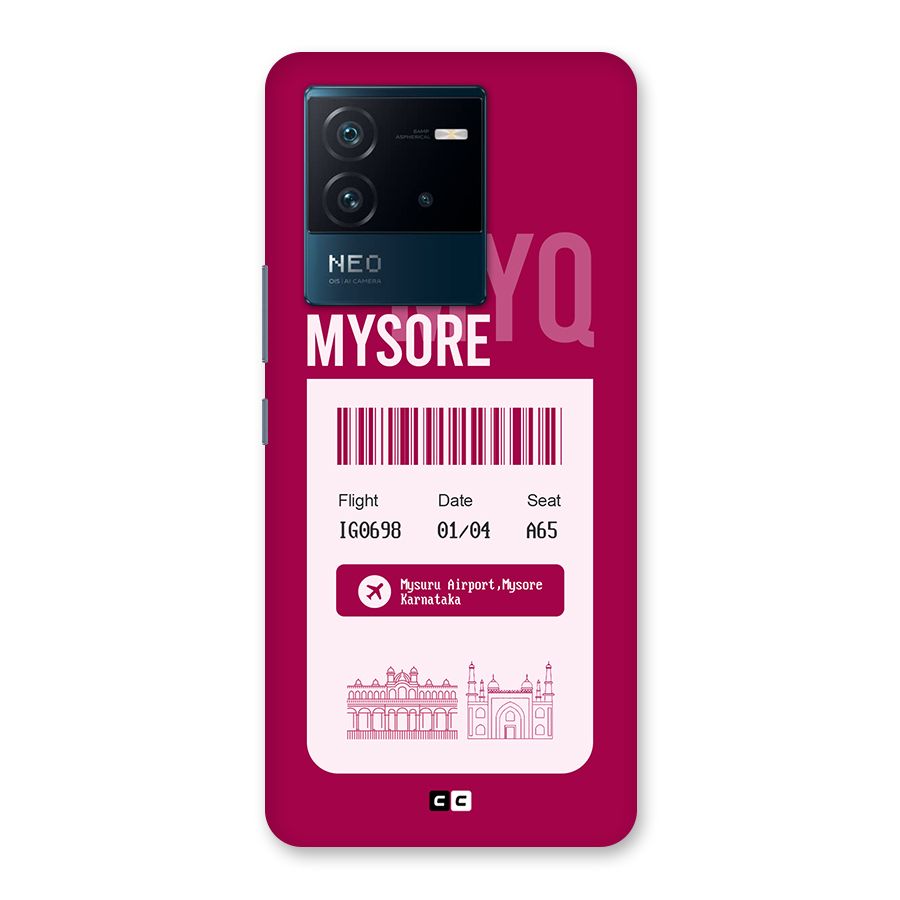 Mysore Boarding Pass Back Case for Vivo iQOO Neo 6 5G