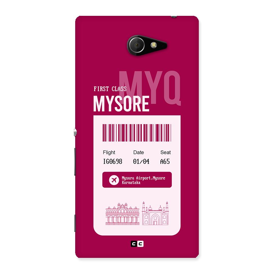 Mysore Boarding Pass Back Case for Xperia M2