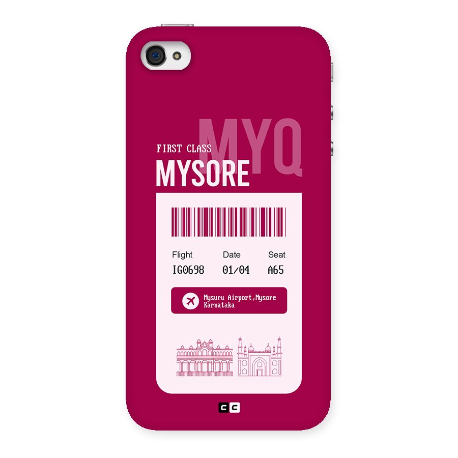 Mysore Boarding Pass Back Case for iPhone 4 4s