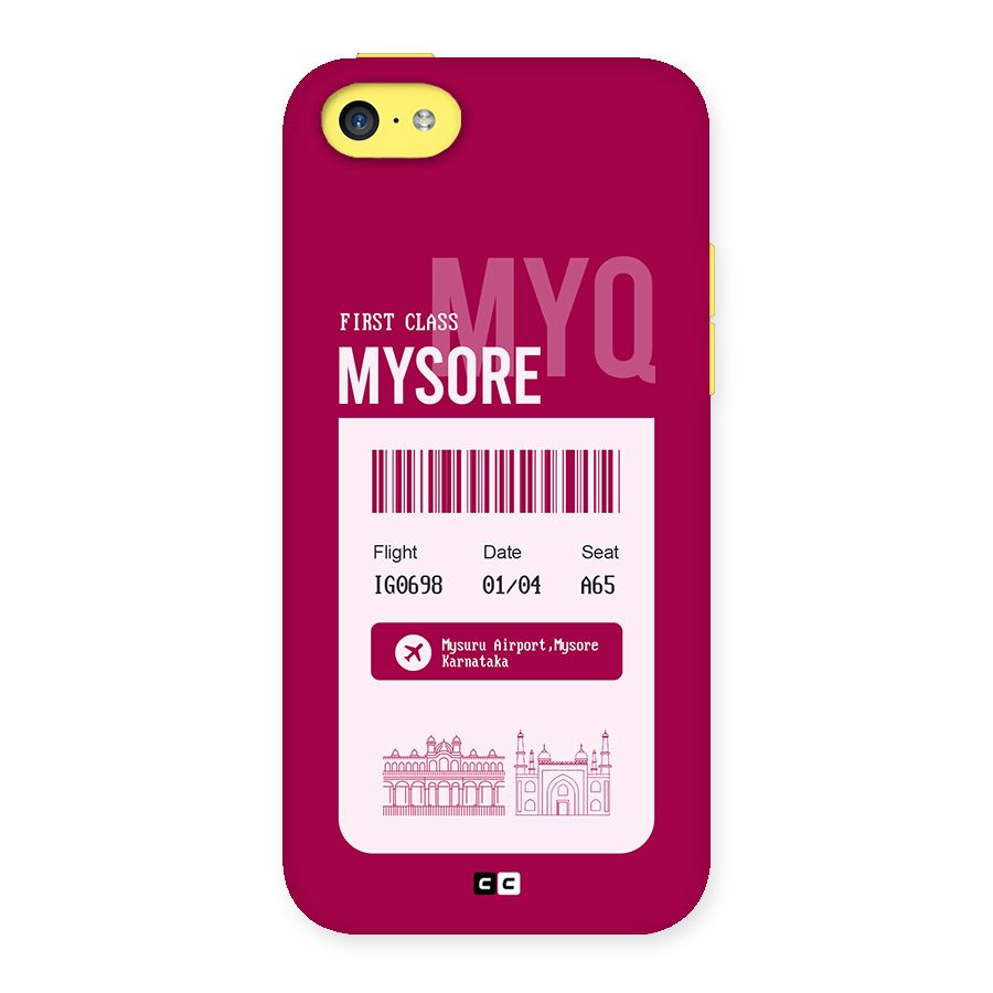 Mysore Boarding Pass Back Case for iPhone 5C