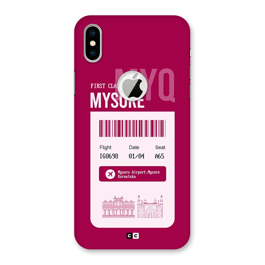 Mysore Boarding Pass Back Case for iPhone XS Logo Cut