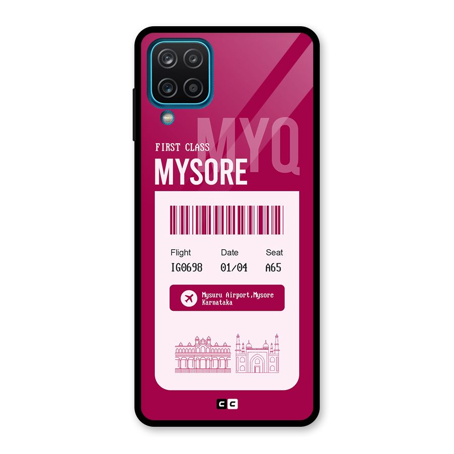 Mysore Boarding Pass Glass Back Case for Galaxy A12