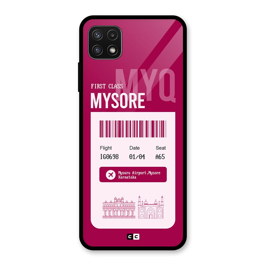 Mysore Boarding Pass Glass Back Case for Galaxy A22 5G