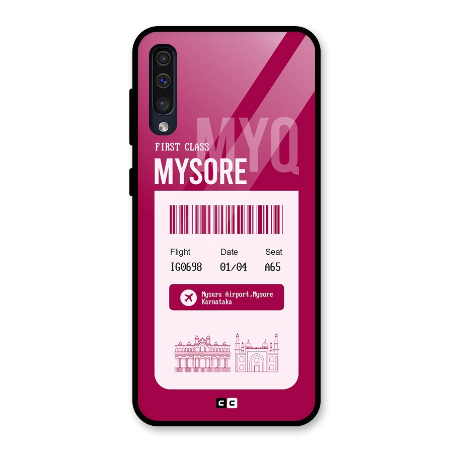 Mysore Boarding Pass Glass Back Case for Galaxy A50s