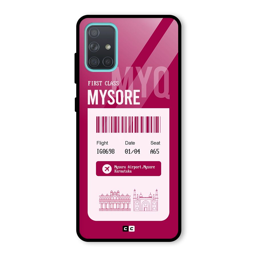 Mysore Boarding Pass Glass Back Case for Galaxy A71