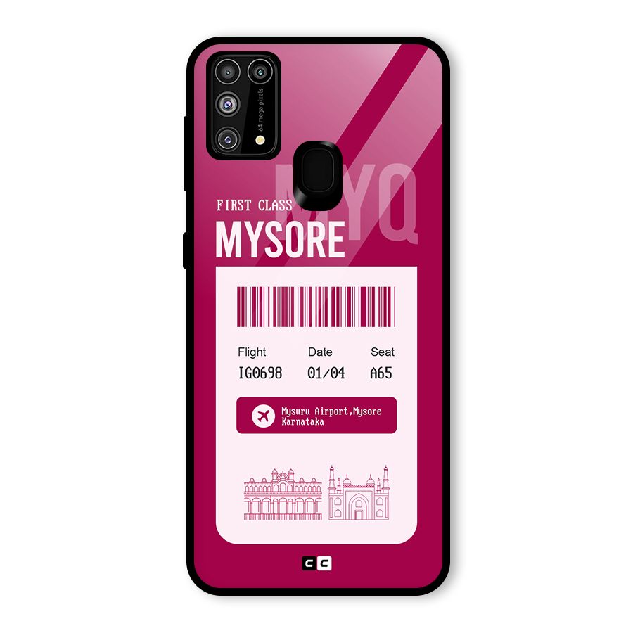 Mysore Boarding Pass Glass Back Case for Galaxy F41