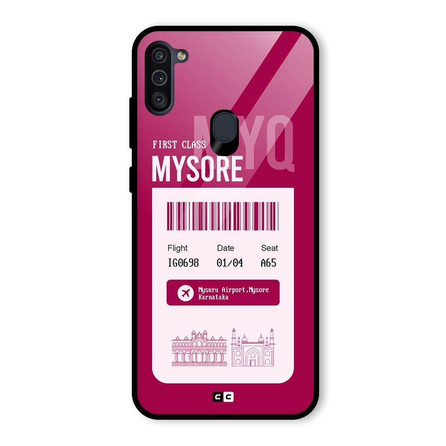 Mysore Boarding Pass Glass Back Case for Galaxy M11