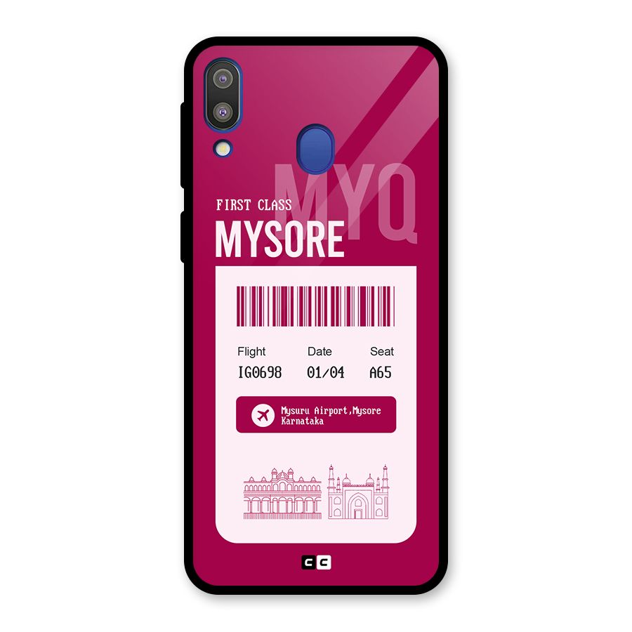 Mysore Boarding Pass Glass Back Case for Galaxy M20