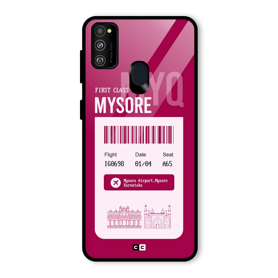 Mysore Boarding Pass Glass Back Case for Galaxy M30s