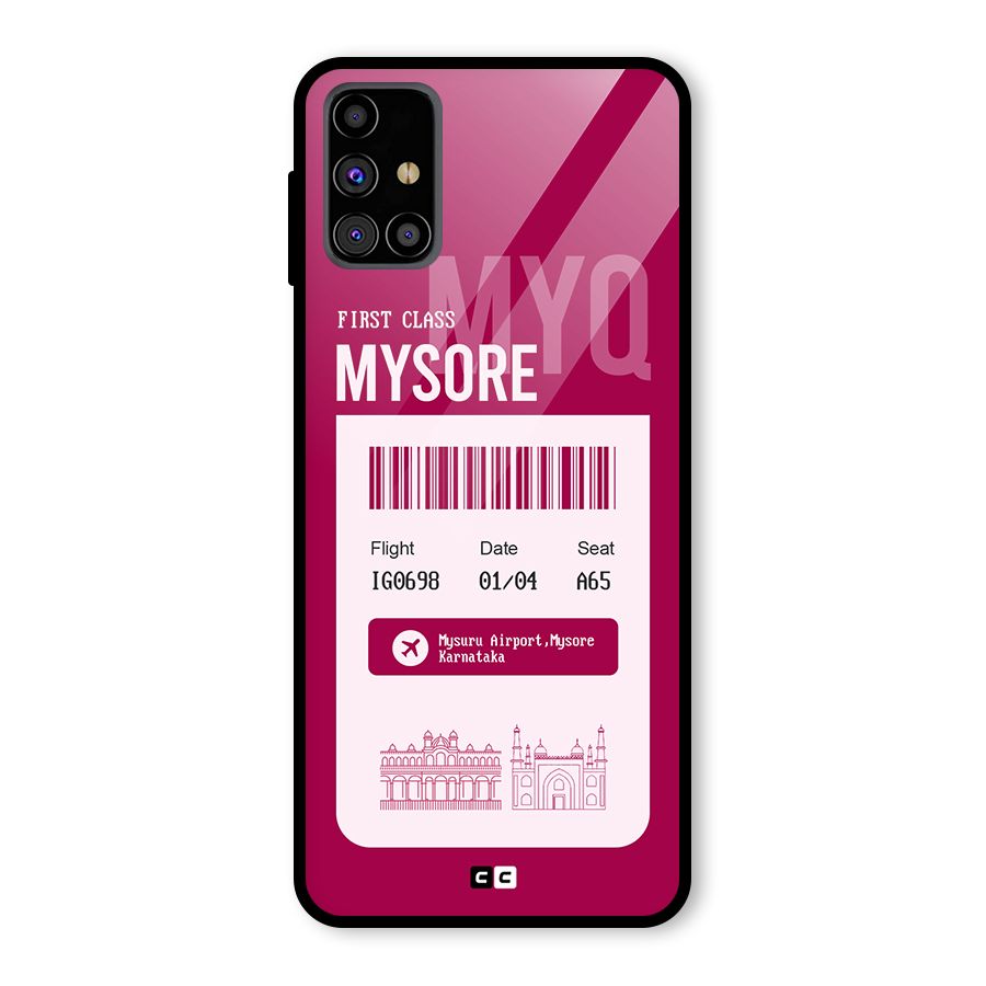 Mysore Boarding Pass Glass Back Case for Galaxy M31s