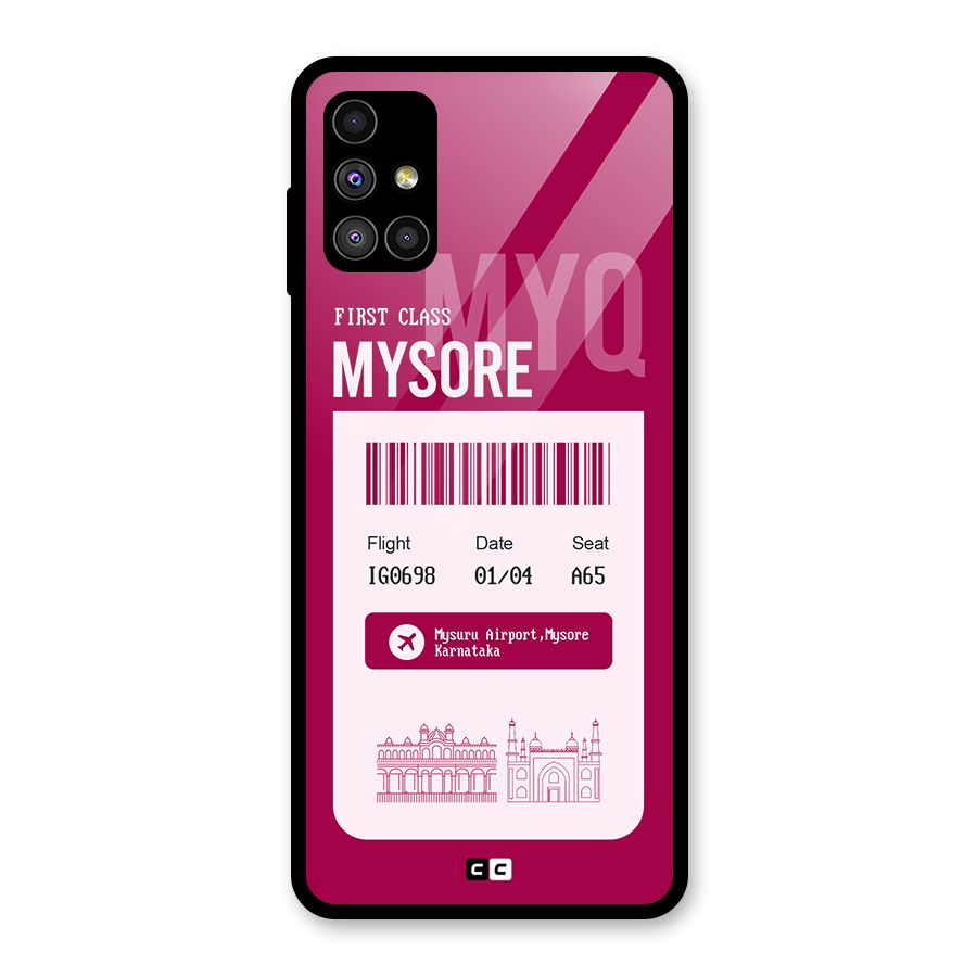 Mysore Boarding Pass Glass Back Case for Galaxy M51