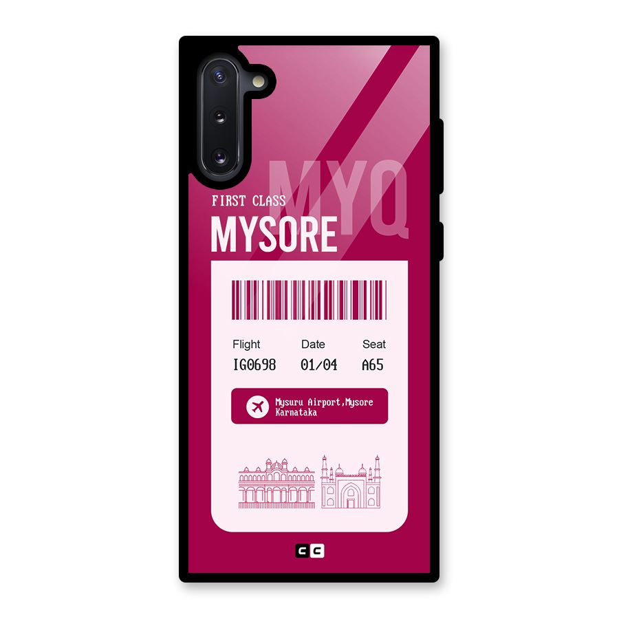 Mysore Boarding Pass Glass Back Case for Galaxy Note 10