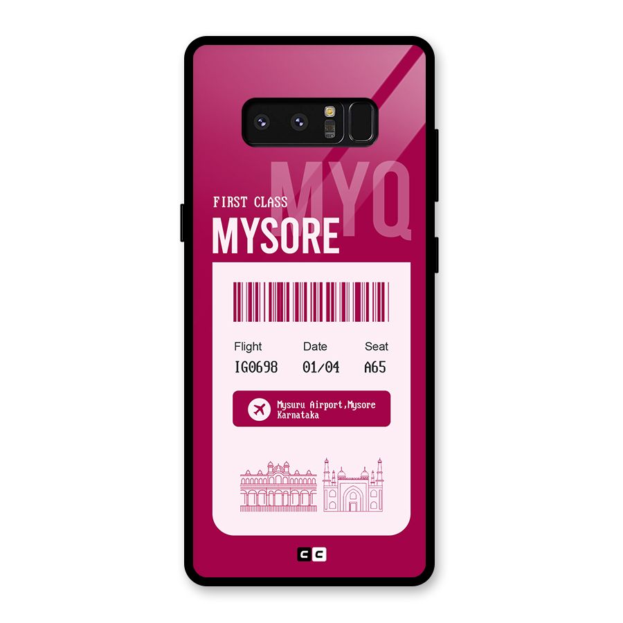 Mysore Boarding Pass Glass Back Case for Galaxy Note 8