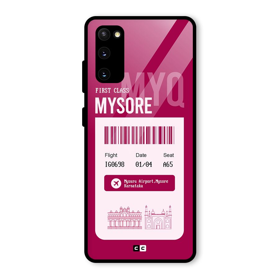 Mysore Boarding Pass Glass Back Case for Galaxy S20 FE