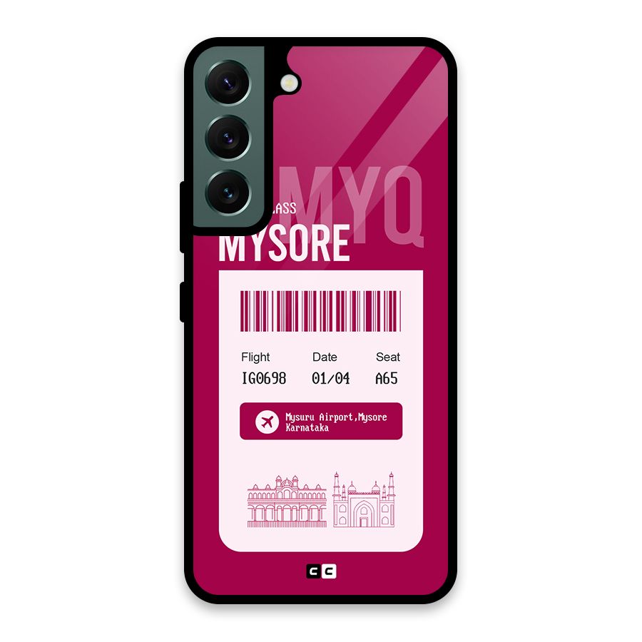 Mysore Boarding Pass Glass Back Case for Galaxy S22 5G