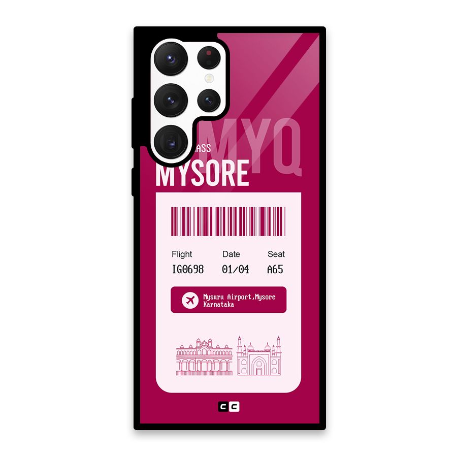 Mysore Boarding Pass Glass Back Case for Galaxy S22 Ultra 5G