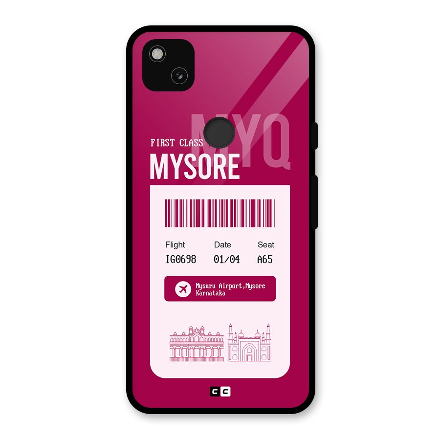 Mysore Boarding Pass Glass Back Case for Google Pixel 4a
