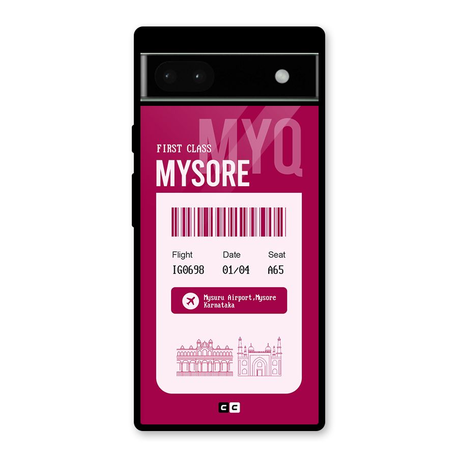 Mysore Boarding Pass Glass Back Case for Google Pixel 6a