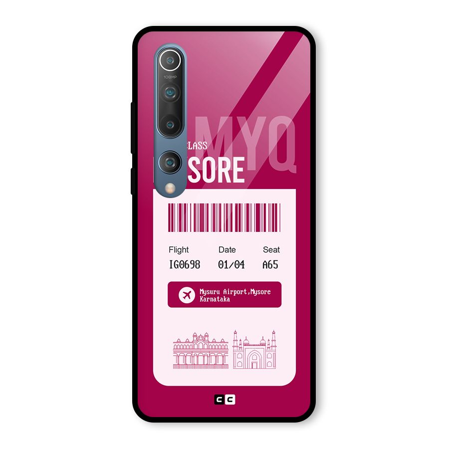 Mysore Boarding Pass Glass Back Case for Mi 10