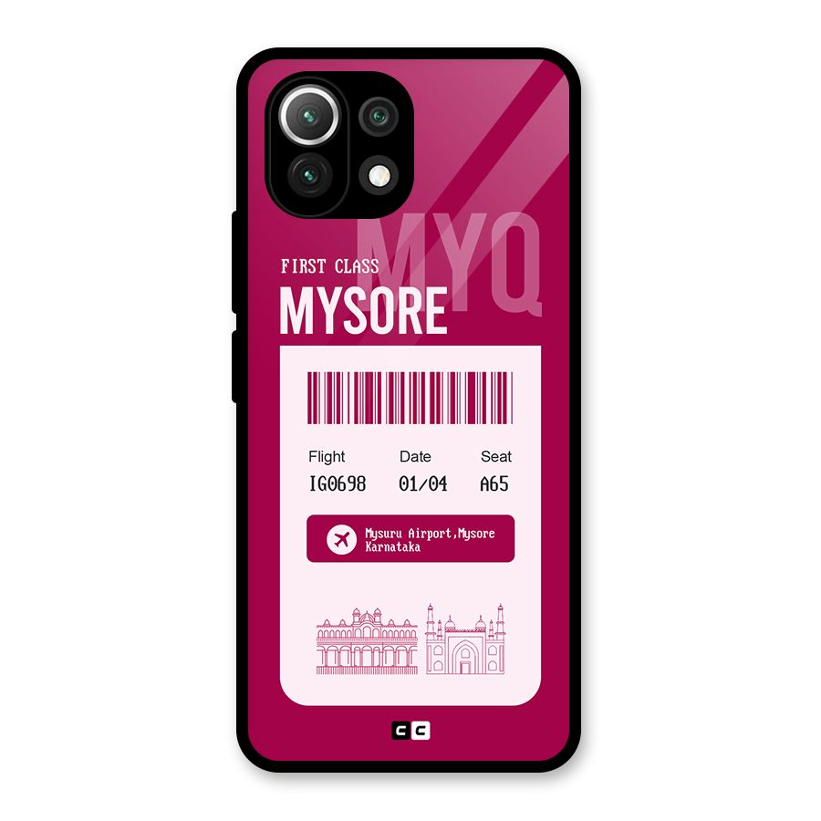 Mysore Boarding Pass Glass Back Case for Mi 11 Lite