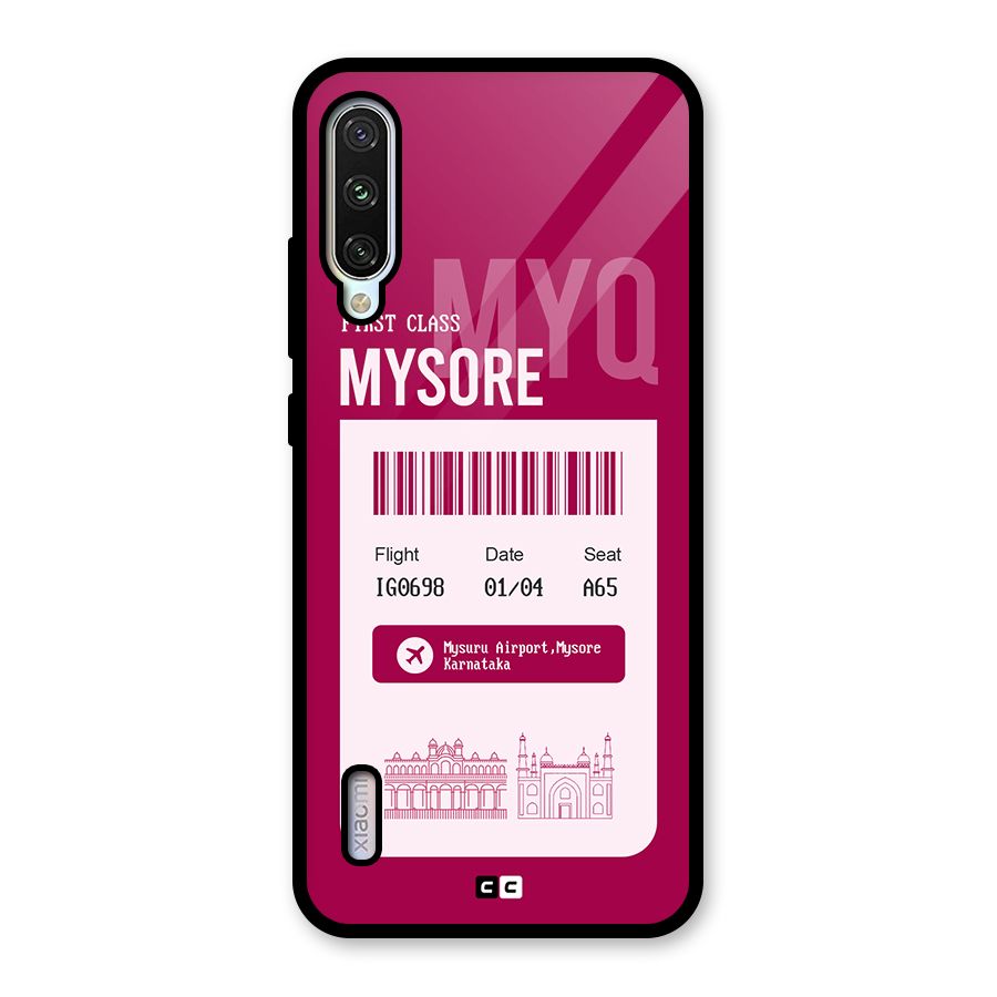 Mysore Boarding Pass Glass Back Case for Mi A3