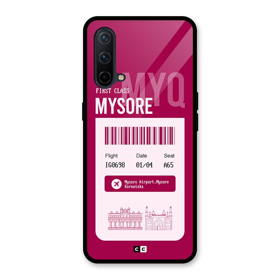 Mysore Boarding Pass Glass Back Case for OnePlus Nord CE 5G