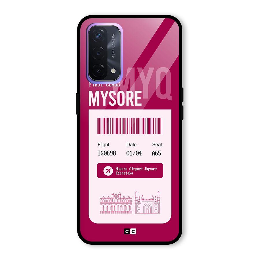 Mysore Boarding Pass Glass Back Case for Oppo A74 5G