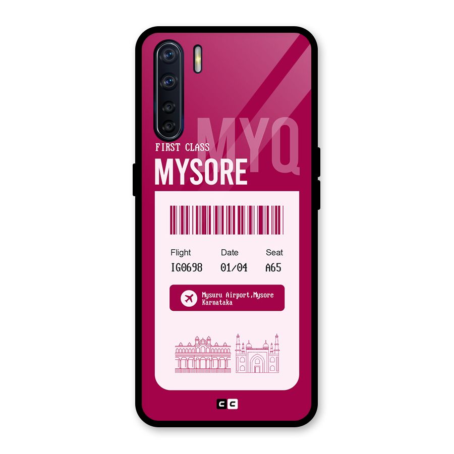 Mysore Boarding Pass Glass Back Case for Oppo F15