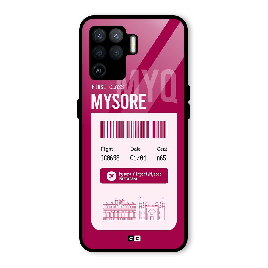 Mysore Boarding Pass Glass Back Case for Oppo F19 Pro