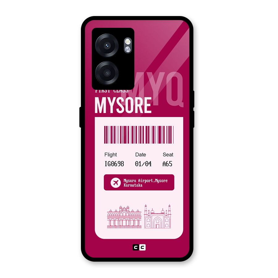 Mysore Boarding Pass Glass Back Case for Oppo K10 (5G)
