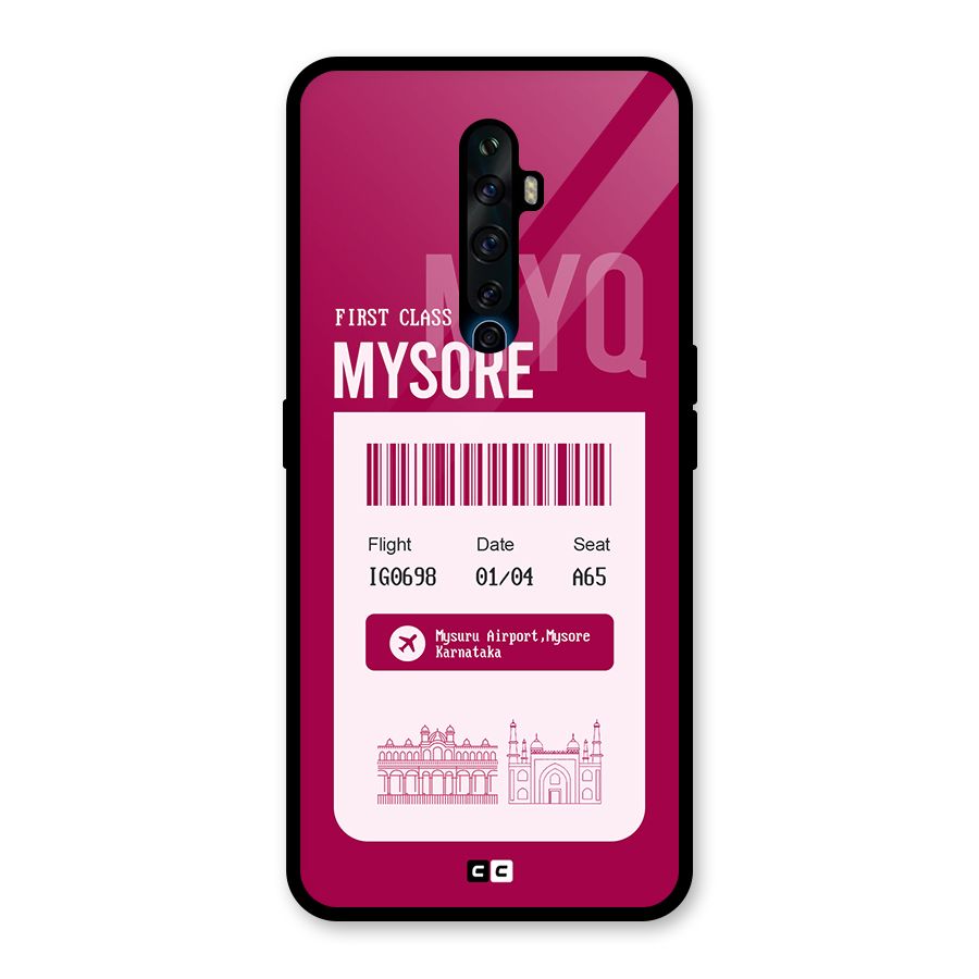 Mysore Boarding Pass Glass Back Case for Oppo Reno2 Z