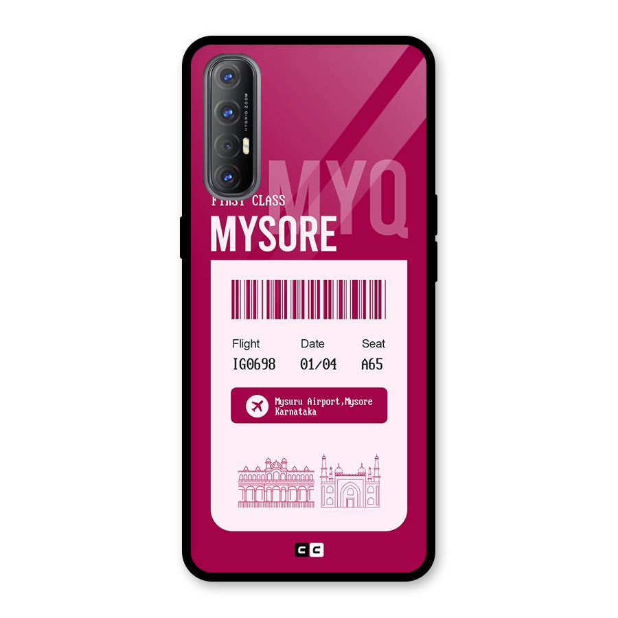Mysore Boarding Pass Glass Back Case for Oppo Reno3 Pro