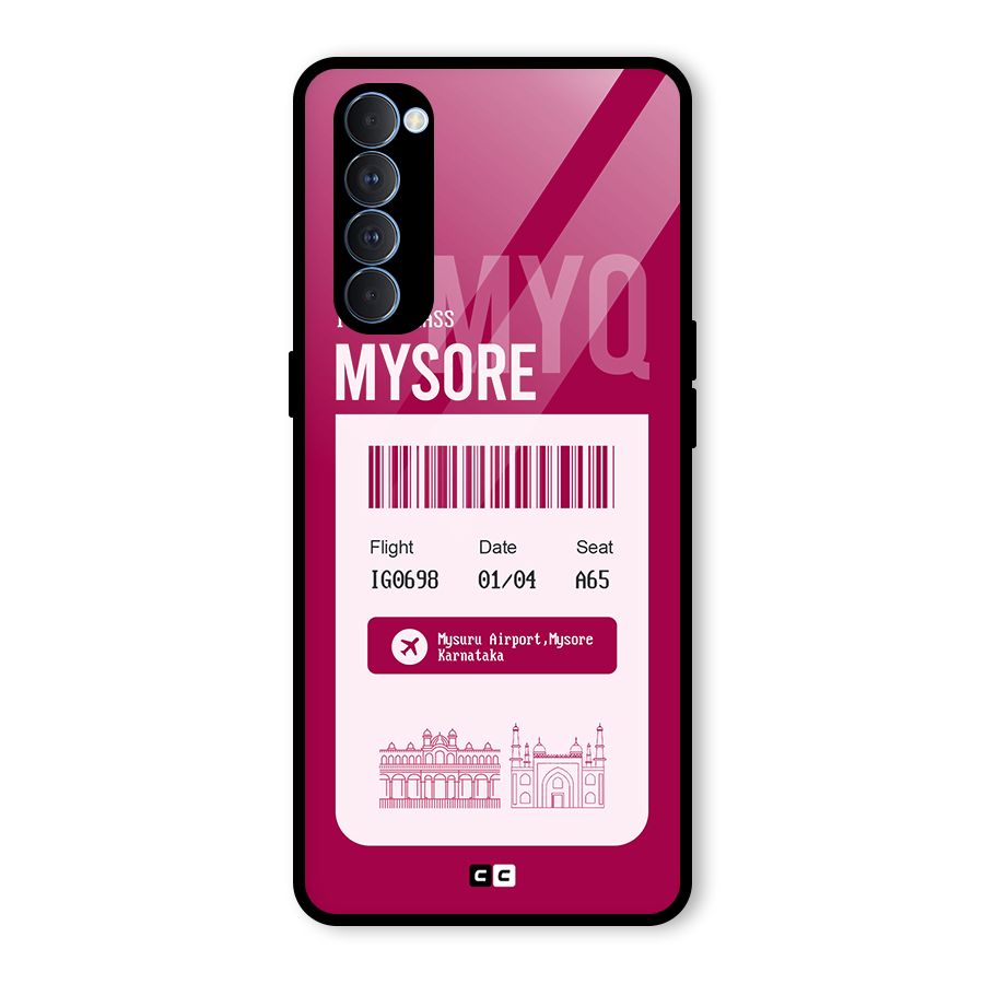 Mysore Boarding Pass Glass Back Case for Oppo Reno4 Pro
