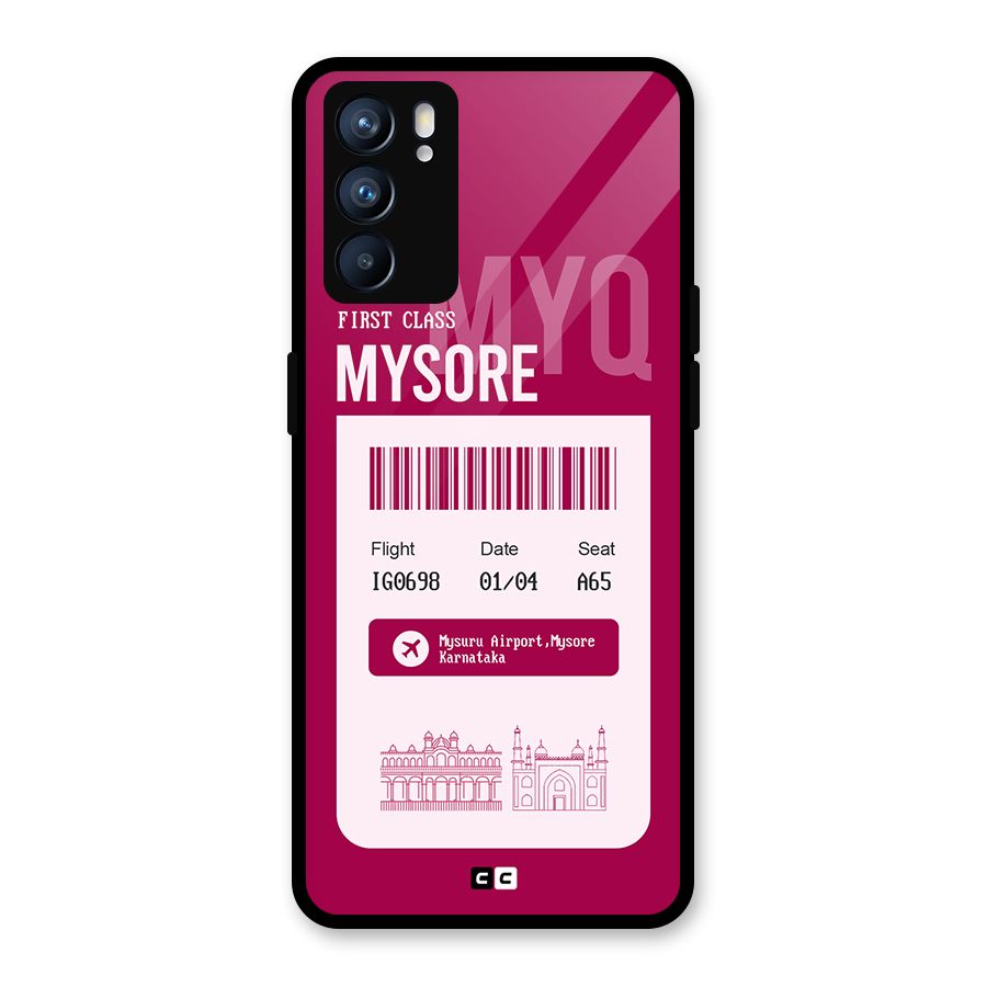 Mysore Boarding Pass Glass Back Case for Oppo Reno6 5G